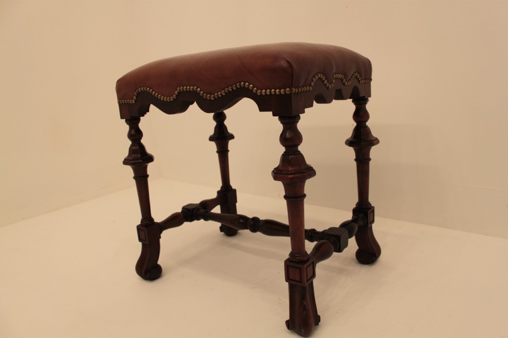 Mahogany stool in the Carolean style