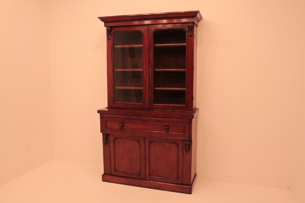 Victorian Mahogany 2 door secretaire bookcase