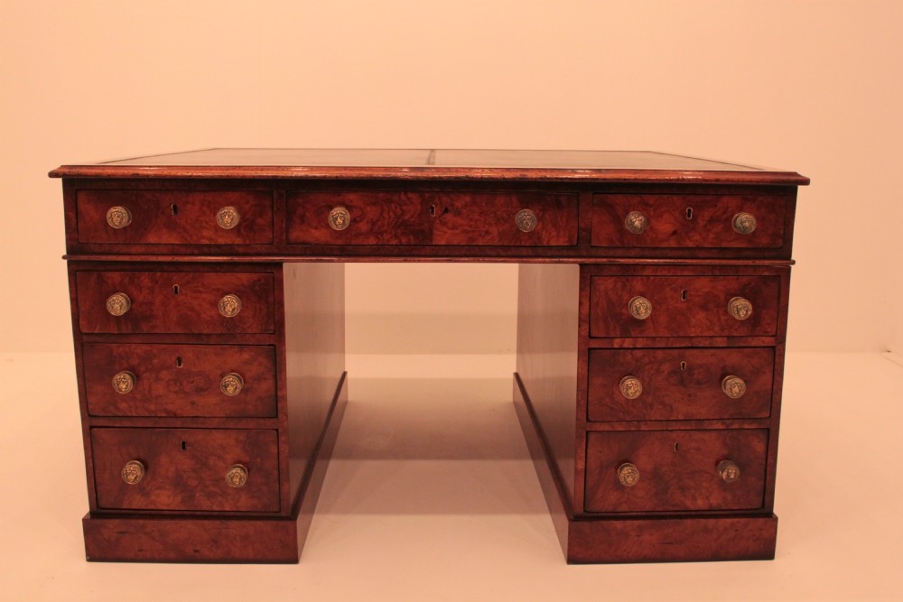 Victorian Burr Walnut partners desk