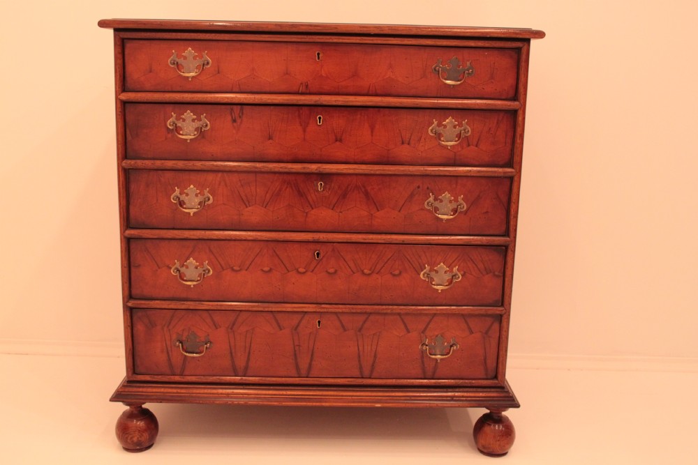 Yew Oyster Chest of Drawers