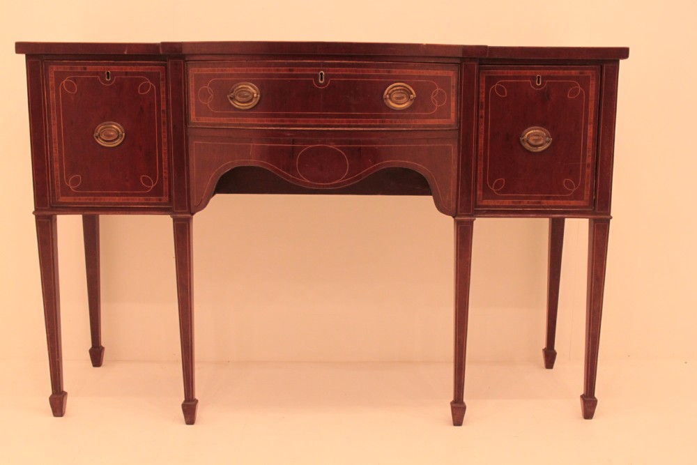 Sheraton Revival shaped Mahogany Sideboard