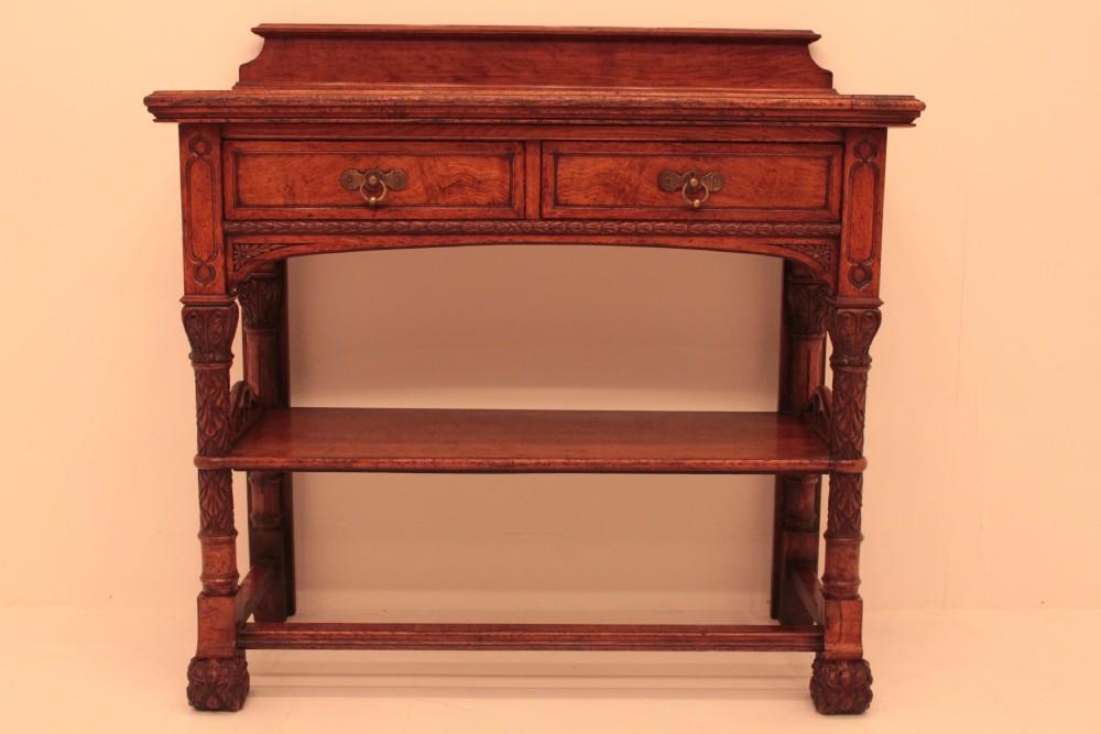 Mid Victorian Carved Oak Buffet