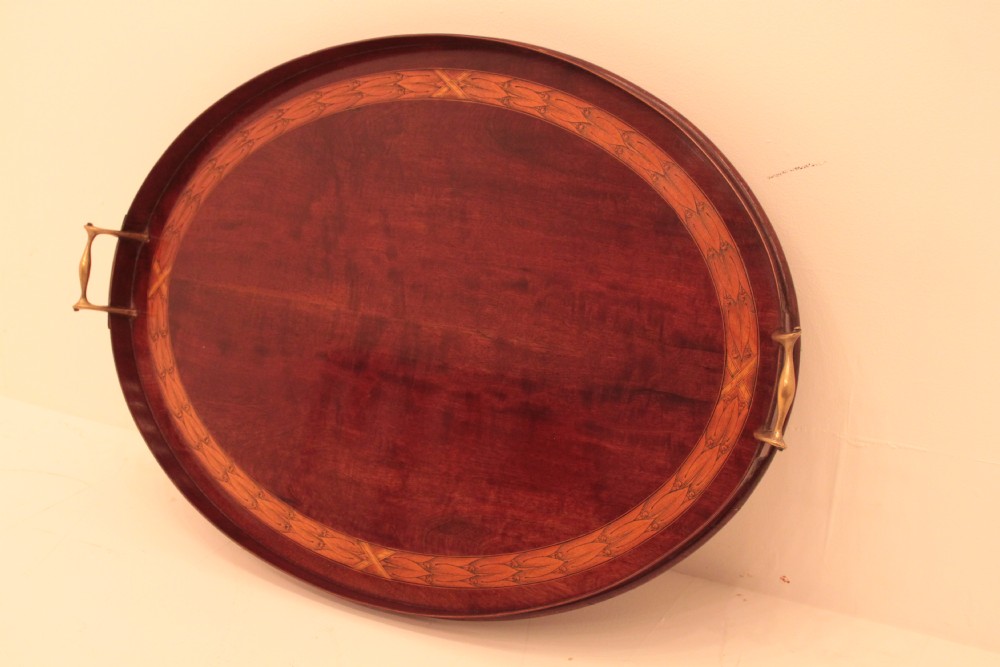Mahogany Oval Tea Tray