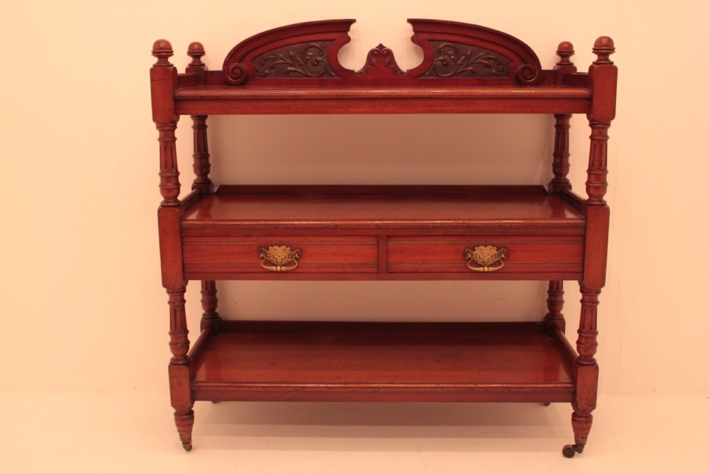 Victorian Mahogany Carved Dumb Waiter