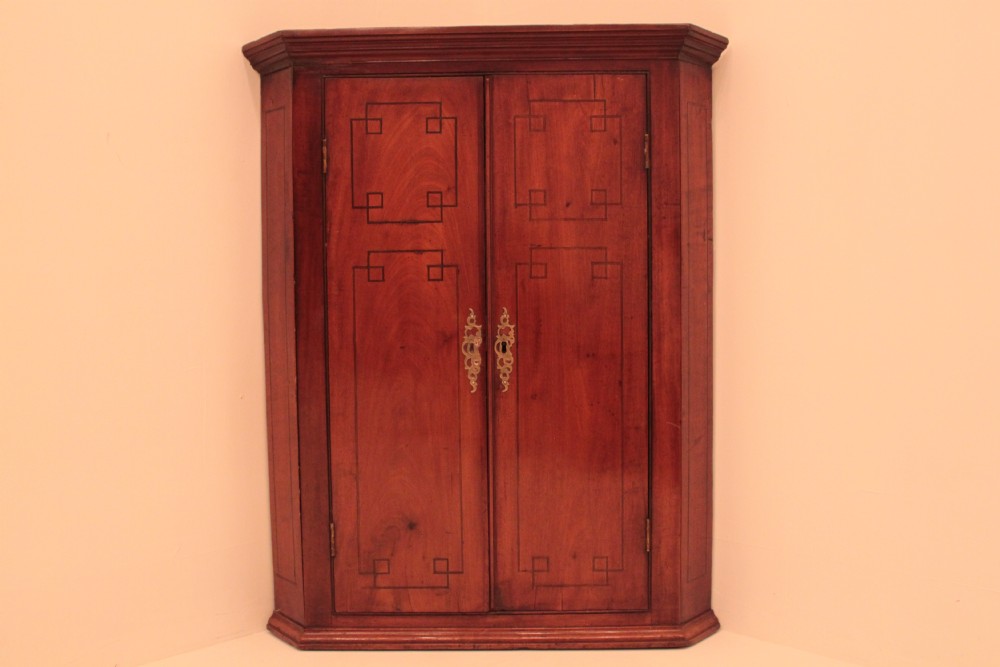 Mahogany 2 door Hanging Corner Cupboard