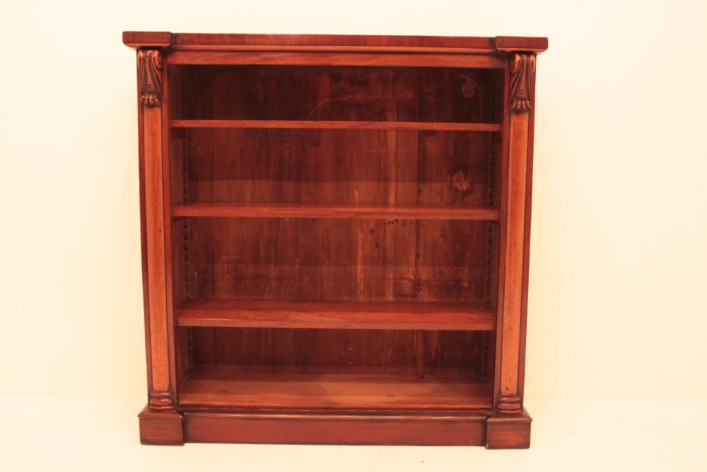 Mid Victorian Mahogany Inverted front open bookcase