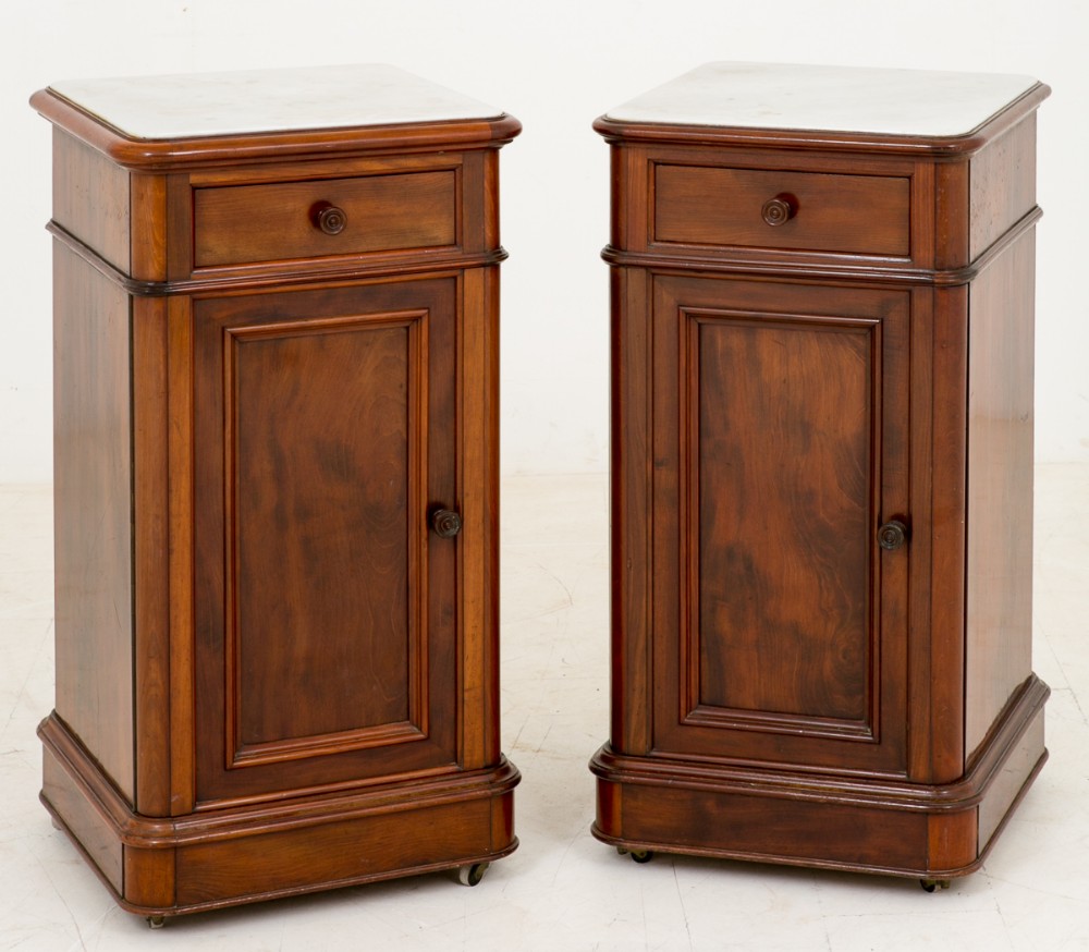 Pair of Mahogany French Victorian Bedside cabinets