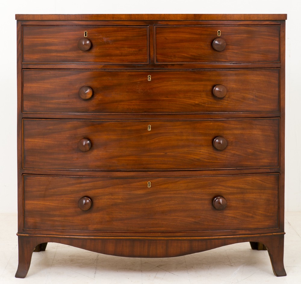 William IV Mahogany Bow Fronted Chest of Drawers
