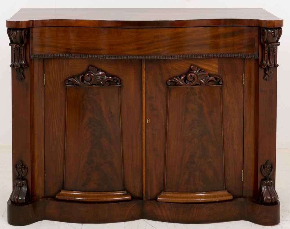 Mid Victorian Serpentine 2 door side cabinet