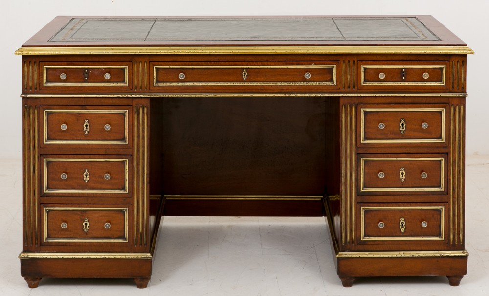 Superb Quality French Mahogany Kneehole Desk