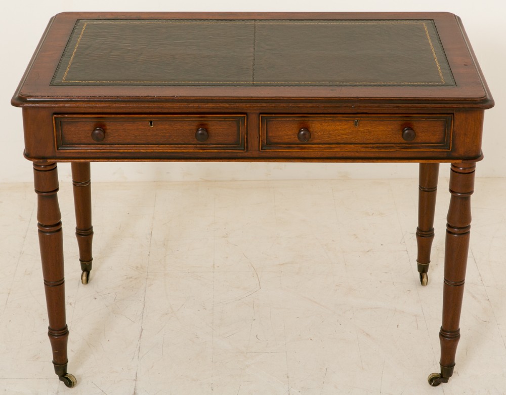 Mid Victorian 2 Drawer Mahogany Writing Table