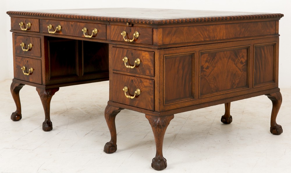 Mahogany Chippendale Style partners Desk