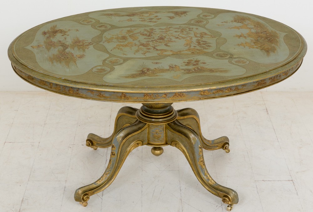 Victorian Chinoiserie oval centre table
