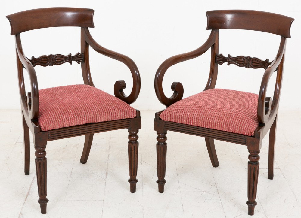 Pair of William IV Mahogany Library Chairs
