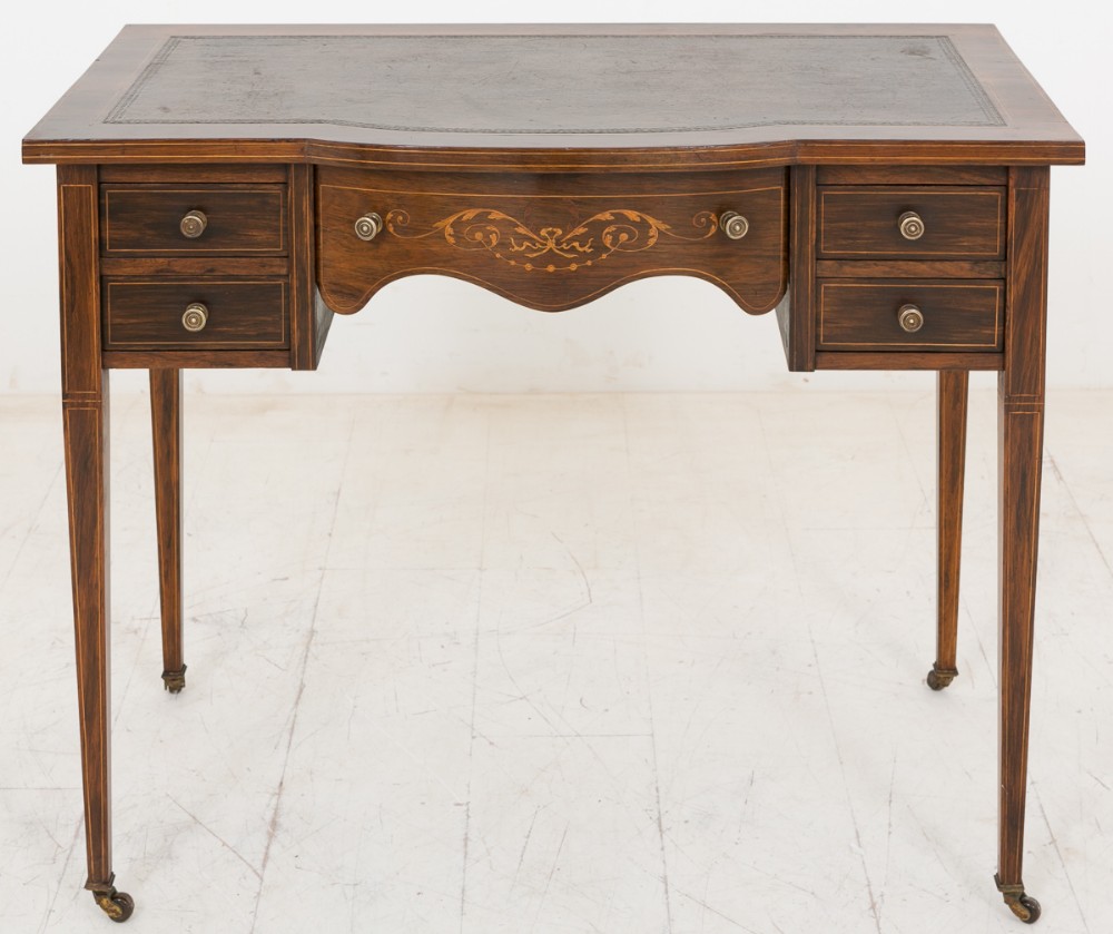 Late Victorian Rosewood 5 drawer Writing Table