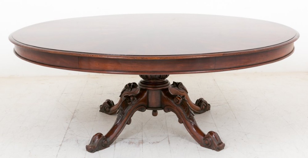 Large Mahogany Circular Dining Table