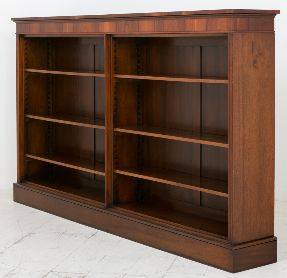 Mid Victorian Mahogany Double Open Bookcase