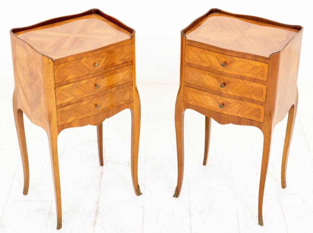 Pair of French Kingwood Bedside Cabinets