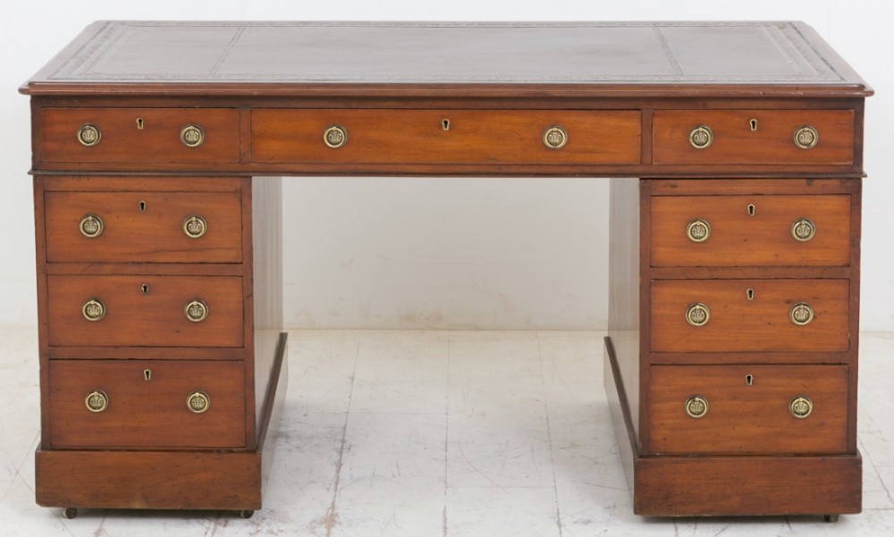 A Mid Victorian Mahogany Pedestal Desk