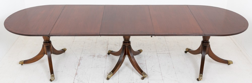 Mahogany 3 pedestal dining table 