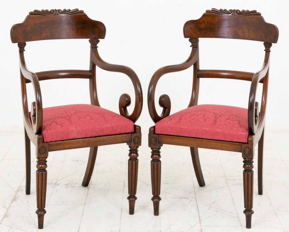 Pair of William IV Mahogany Carver Chairs