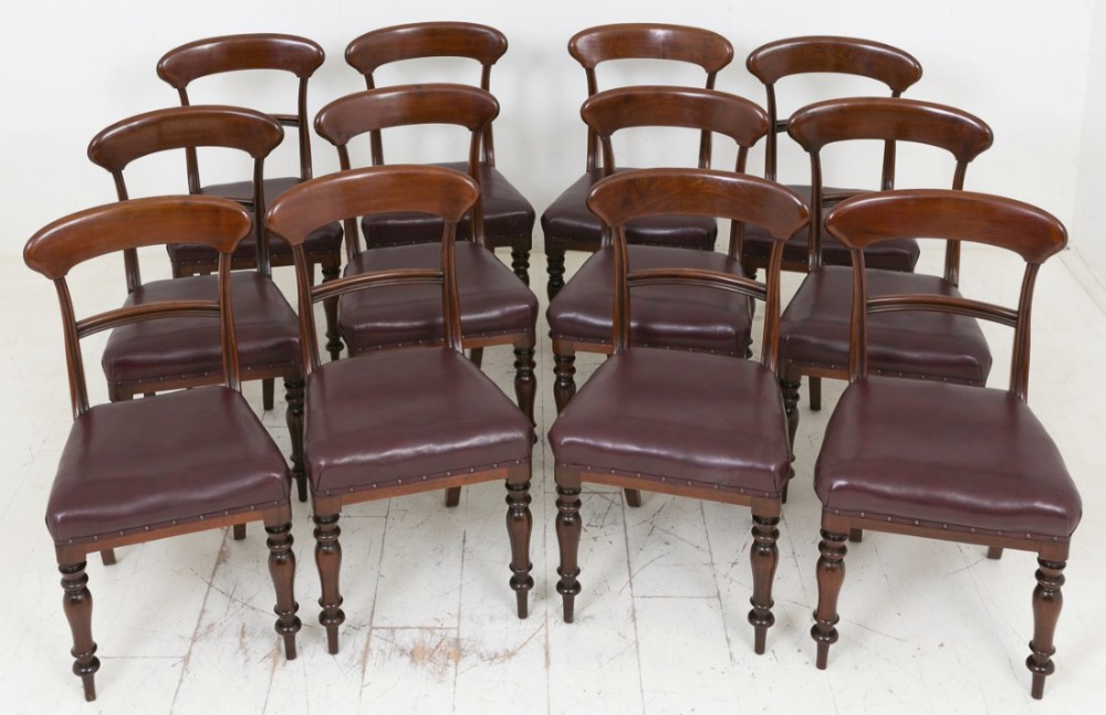 Set of 12 Mahogany Victorian Dining Chairs