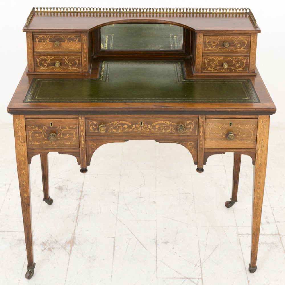 Victorian Inlaid Rosewood Ladies Writing Table