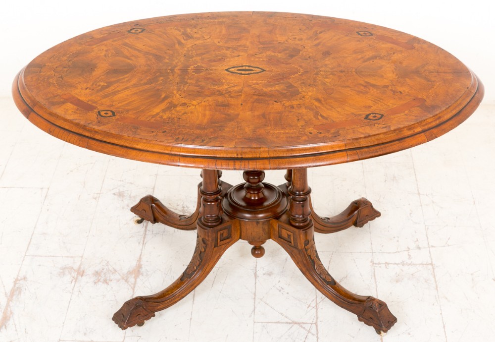 Victorian Burr Walnut Centre Table