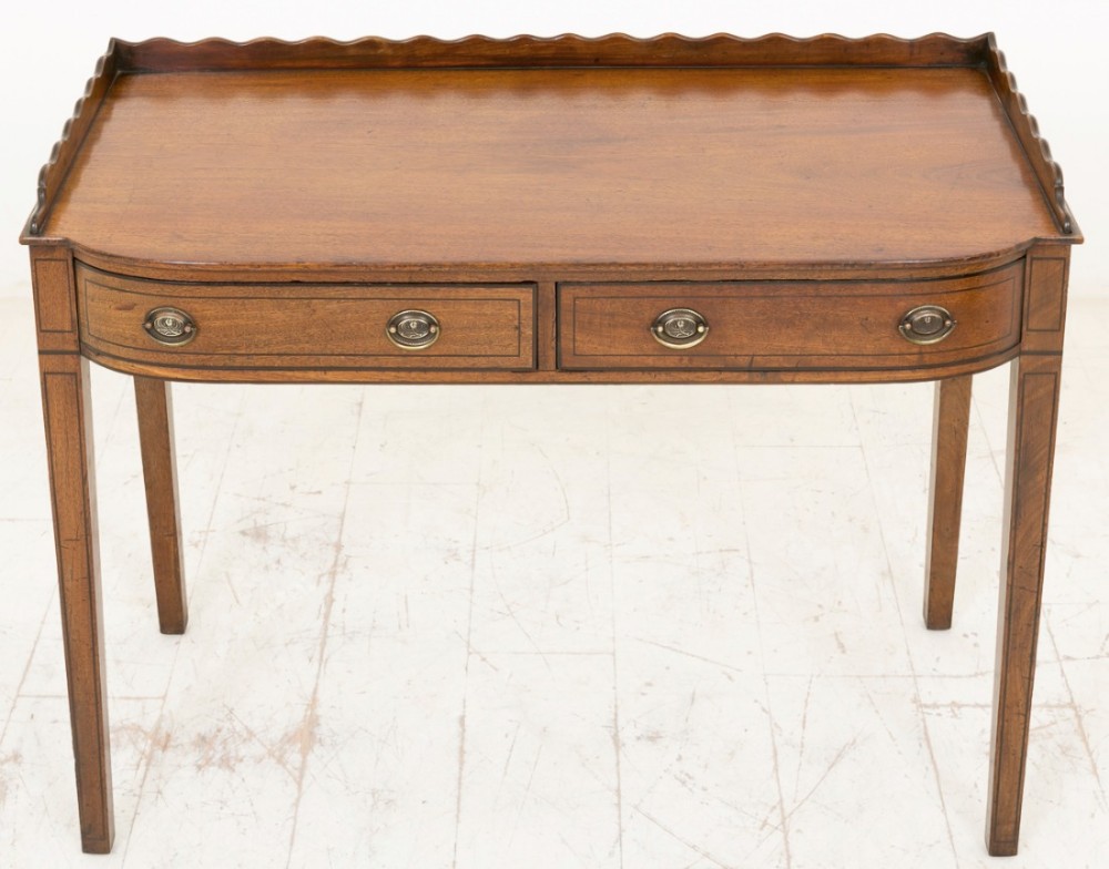 Mahogany Regency Shaped 2 drawer Mahogany Side Table