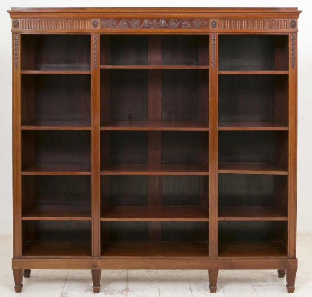 Superb Quality Mahogany Open Bookcase