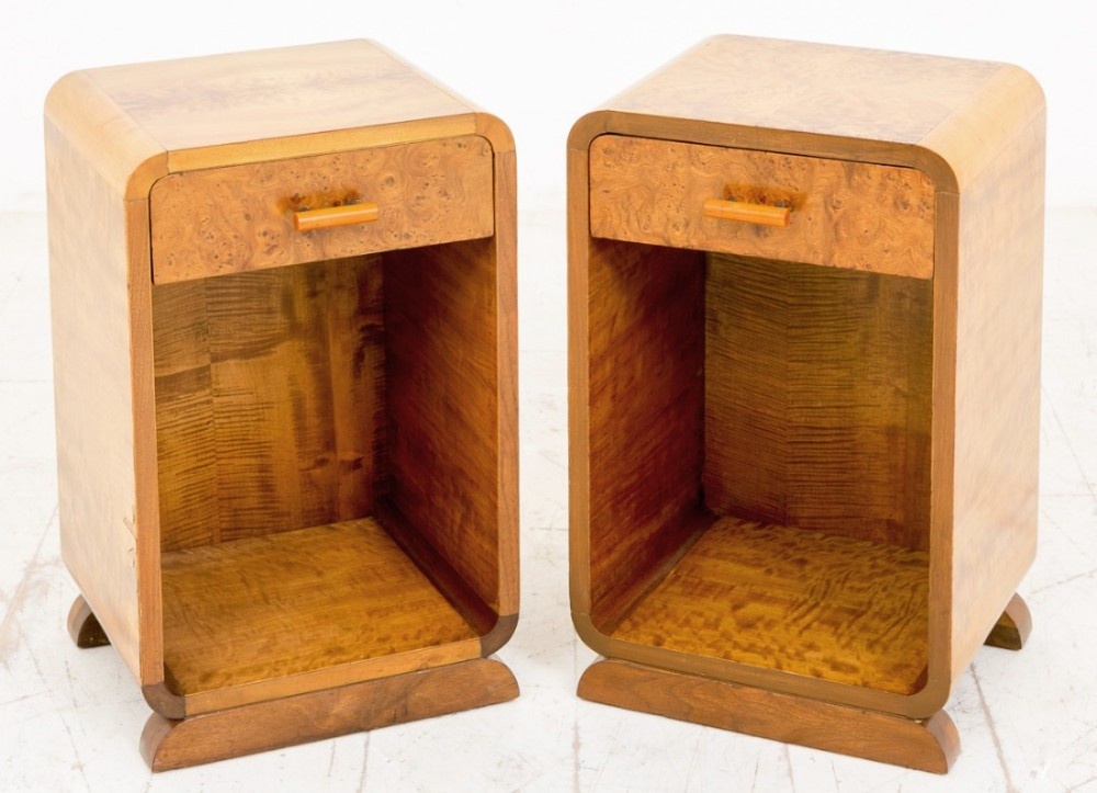 Pair of open Art Deco Bedside Cabinets