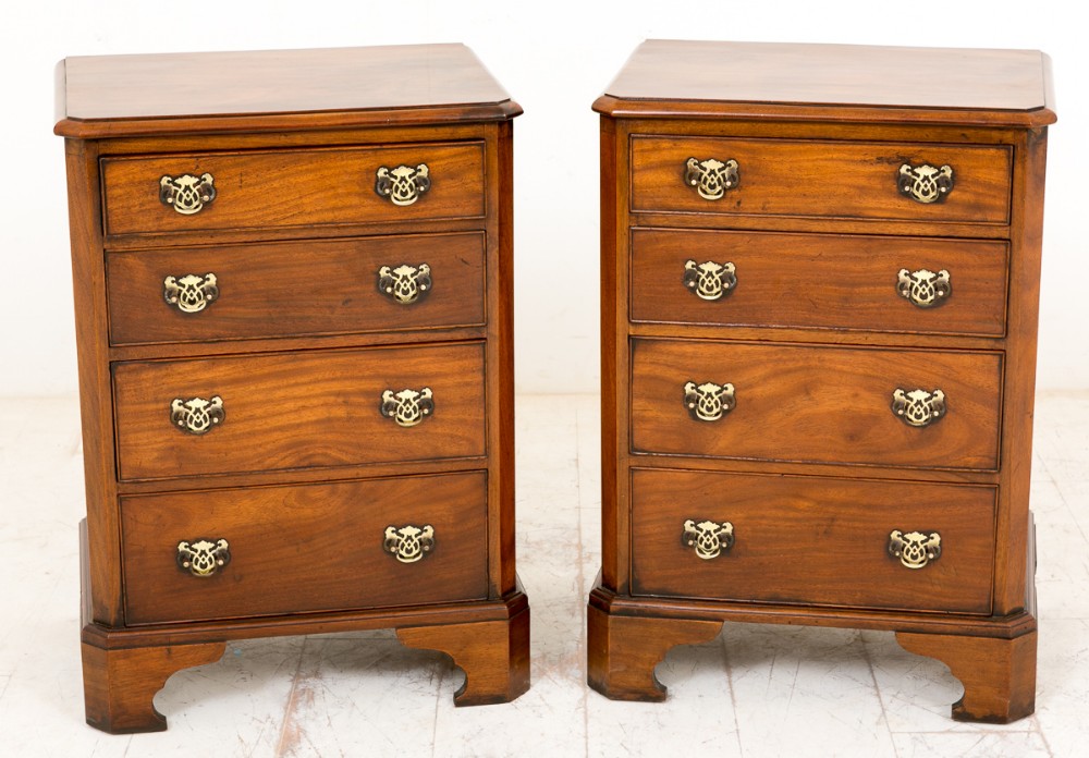 Matched Pair of Georgian Style Chest of Drawers