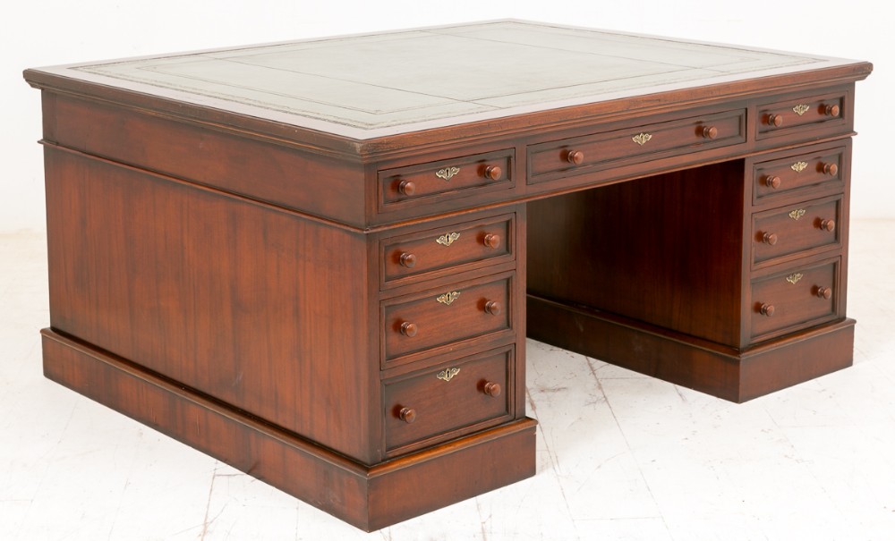 Large Victorian Mahogany Partners Desk