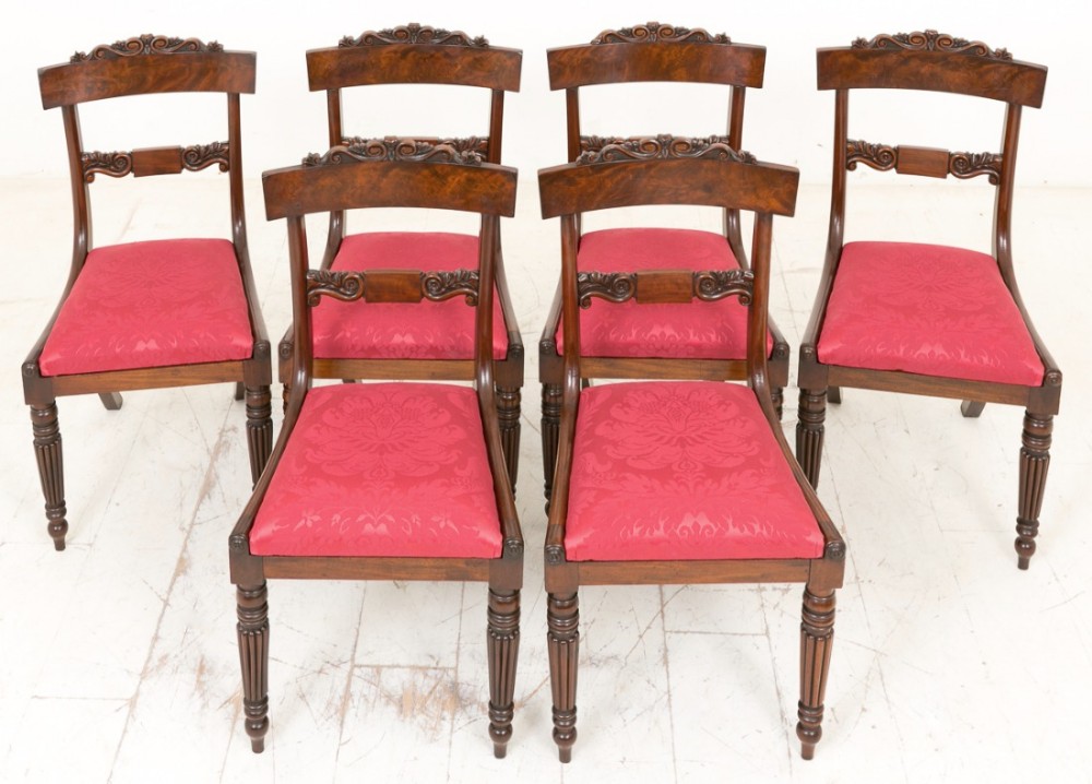 Superb Set of 6 Regency Mahogany Dining Chairs