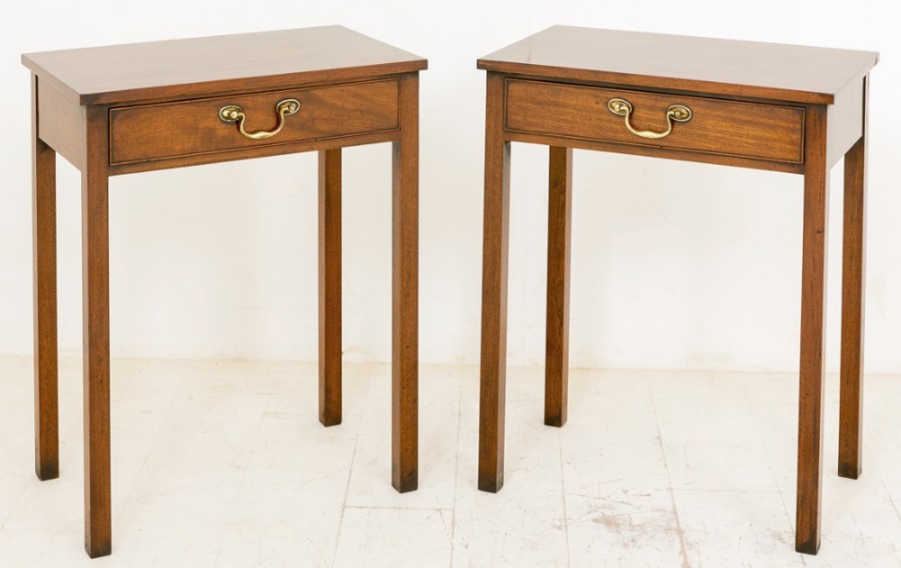 Pair of Mahogany End Tables with Georgian Influences