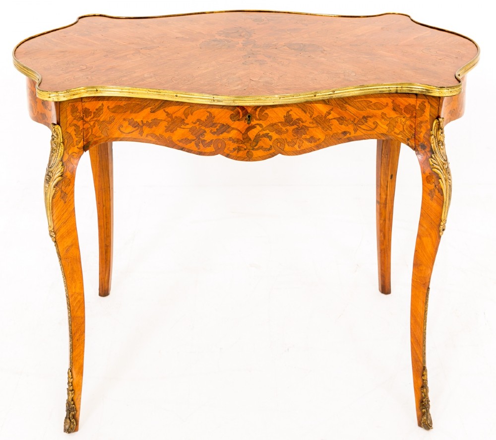 Very pretty French inlaid side table