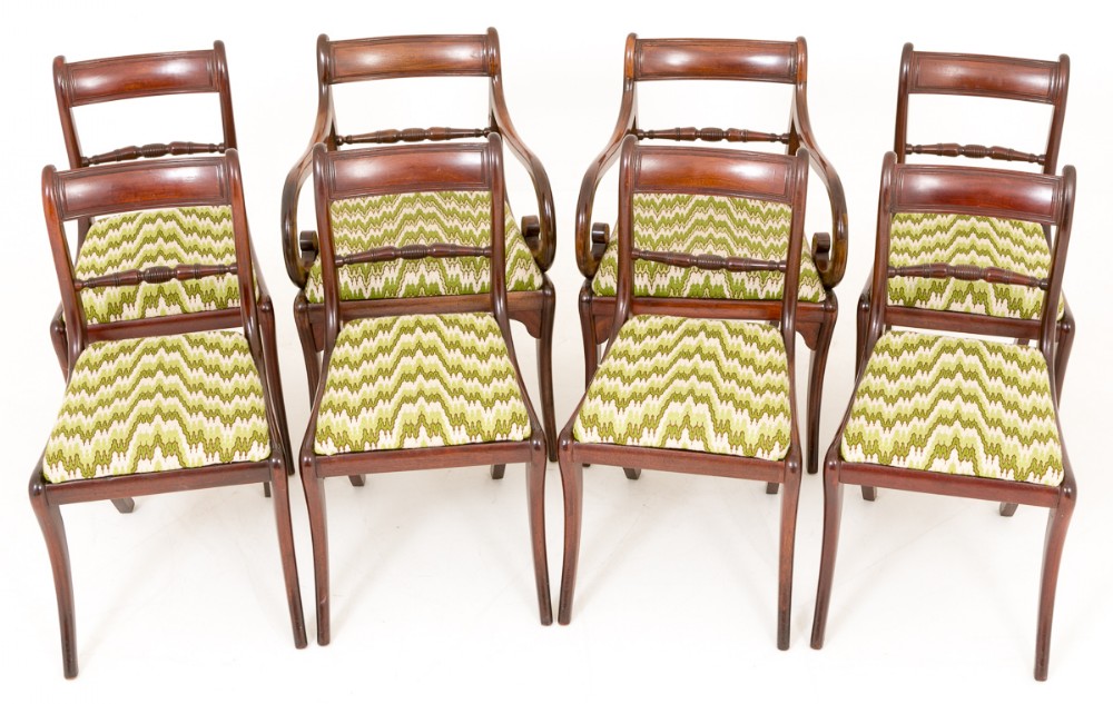  Mahogany Set of 8 Regency Dining Chairs
