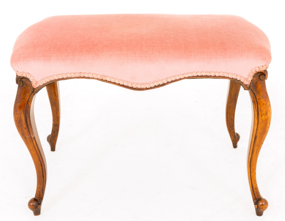 Victorian Walnut Cabriole leg stool