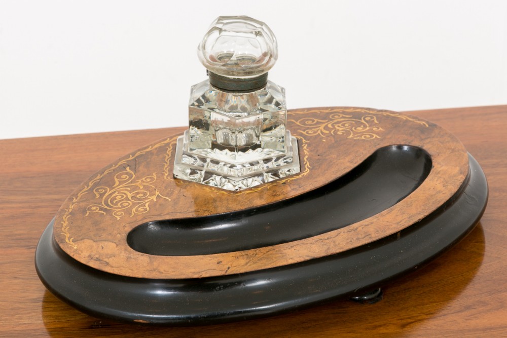Victorian Walnut Ink Stand