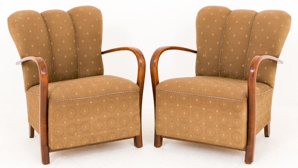 Pair of French Art Deco Club Chairs