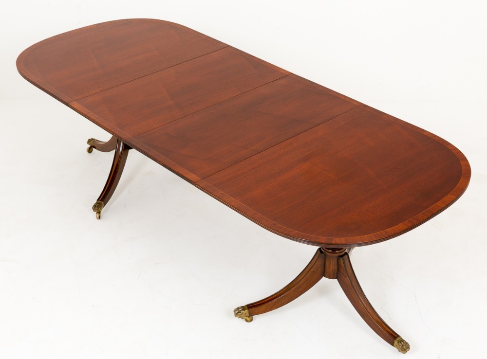 Regency Style Mahogany 2 Pedestal Dining Table