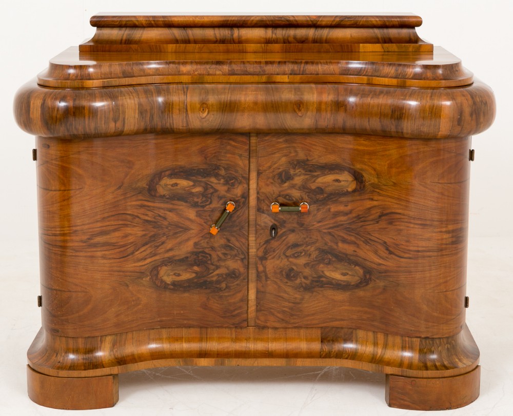 Stunning French Walnut Art Deco Side Cabinet