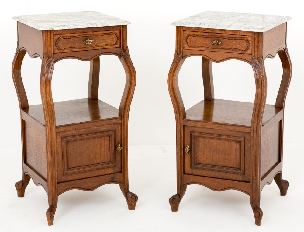 Pair of French Oak Bedside Cabinets