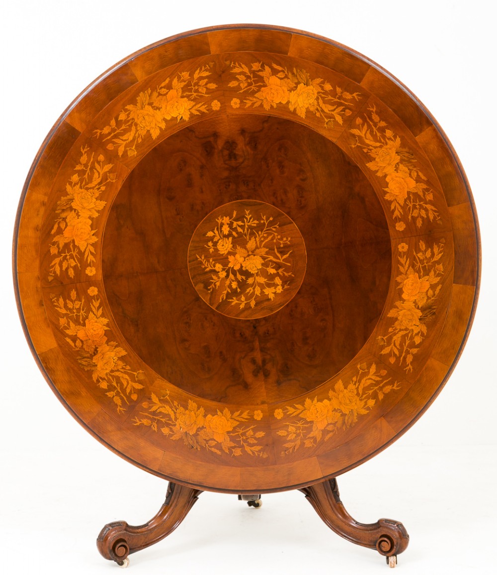Superb Victorian and Walnut Marquetry Centre Table