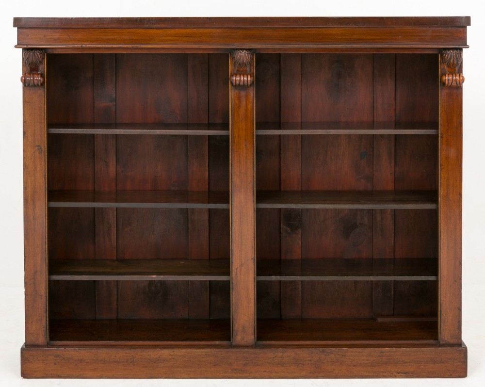 Victorian Mahogany Double Open Bookcase 