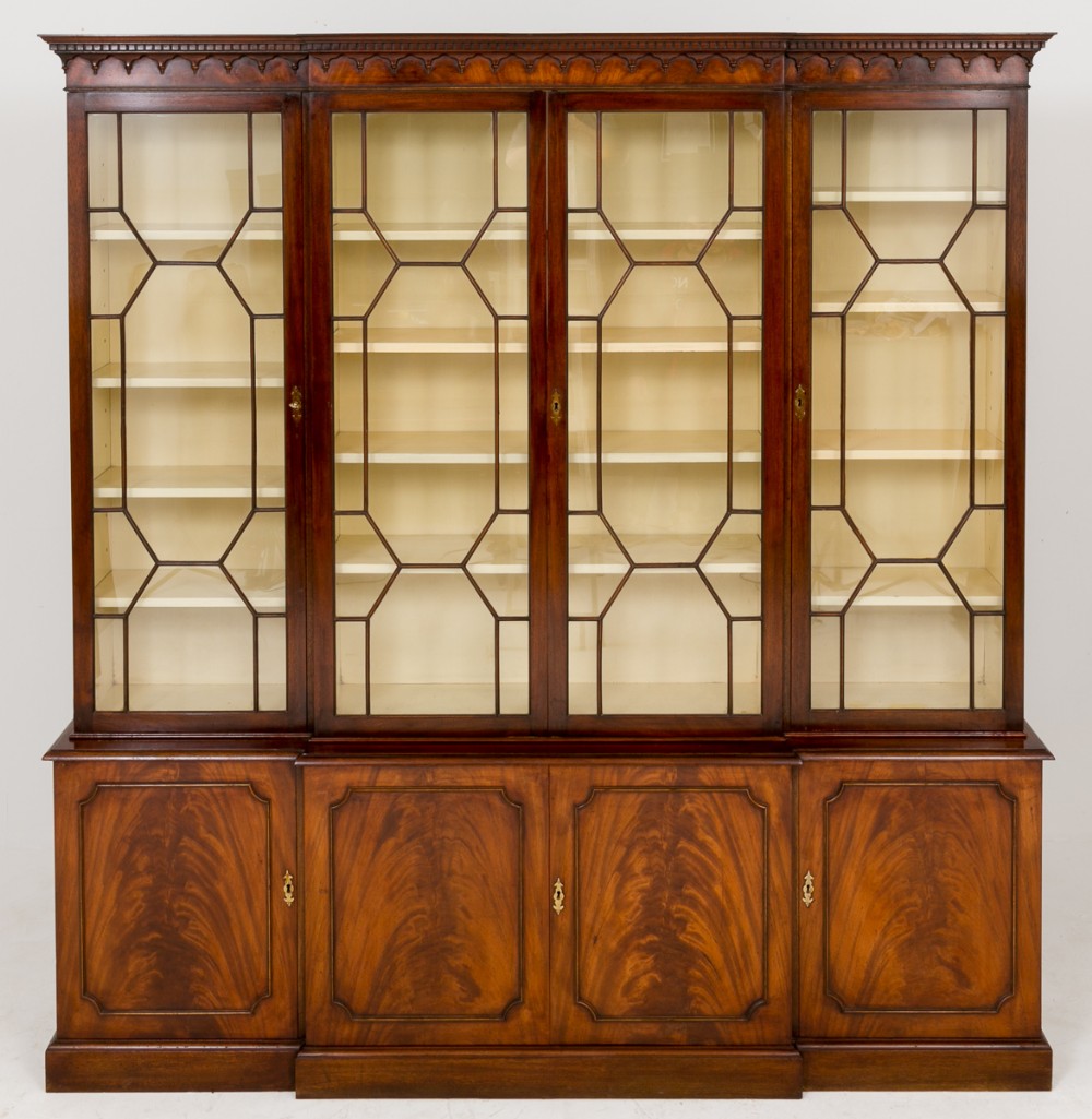 Mahogany Georgian Style Breakfront Bookcase
