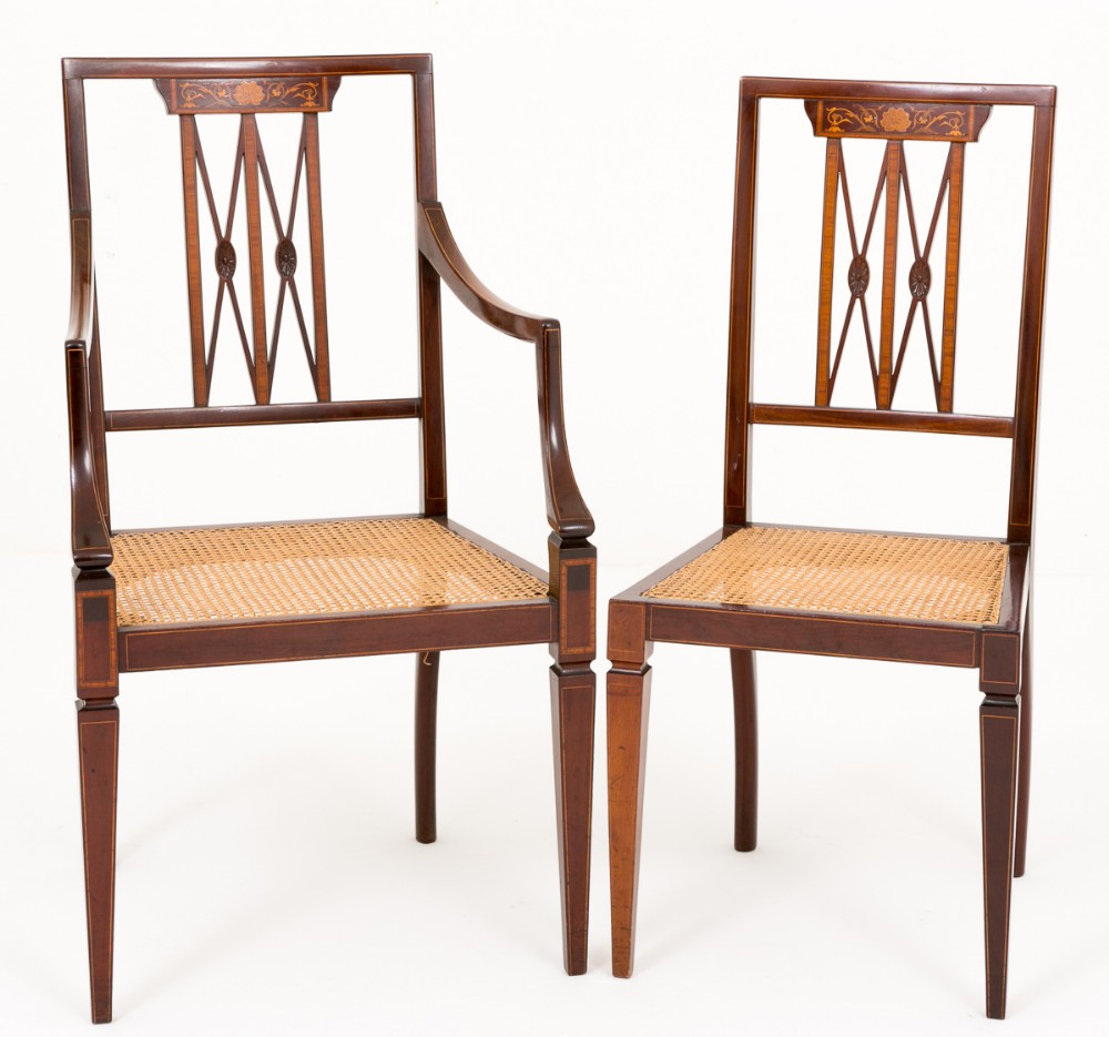 Pair of Sheraton Revival Mahogany Desk Chairs.