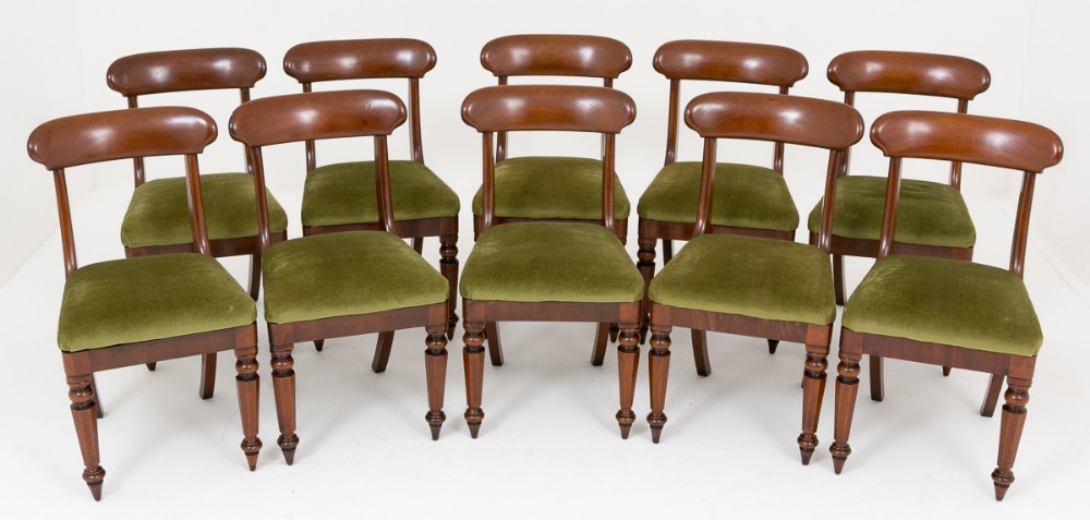 Set of 10 Mahogany Victorian Dining Chairs