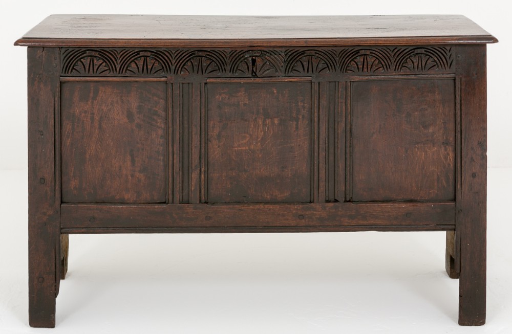 Early Oak Panelled Coffer