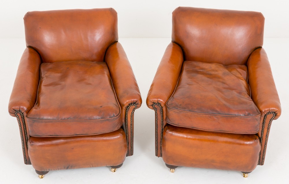 Pair of Victorian Leather Club Chairs